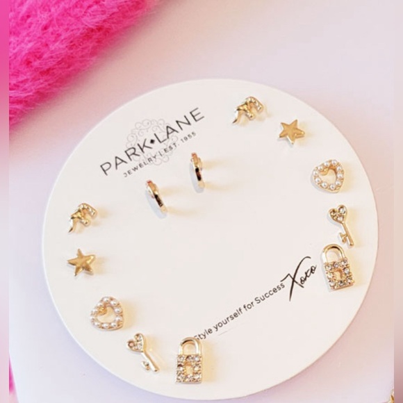 Park Lane Jewelry - NWT Ellie Set of 6 Limited Series Studs Gold Metal Hearts Stars Locks Keys